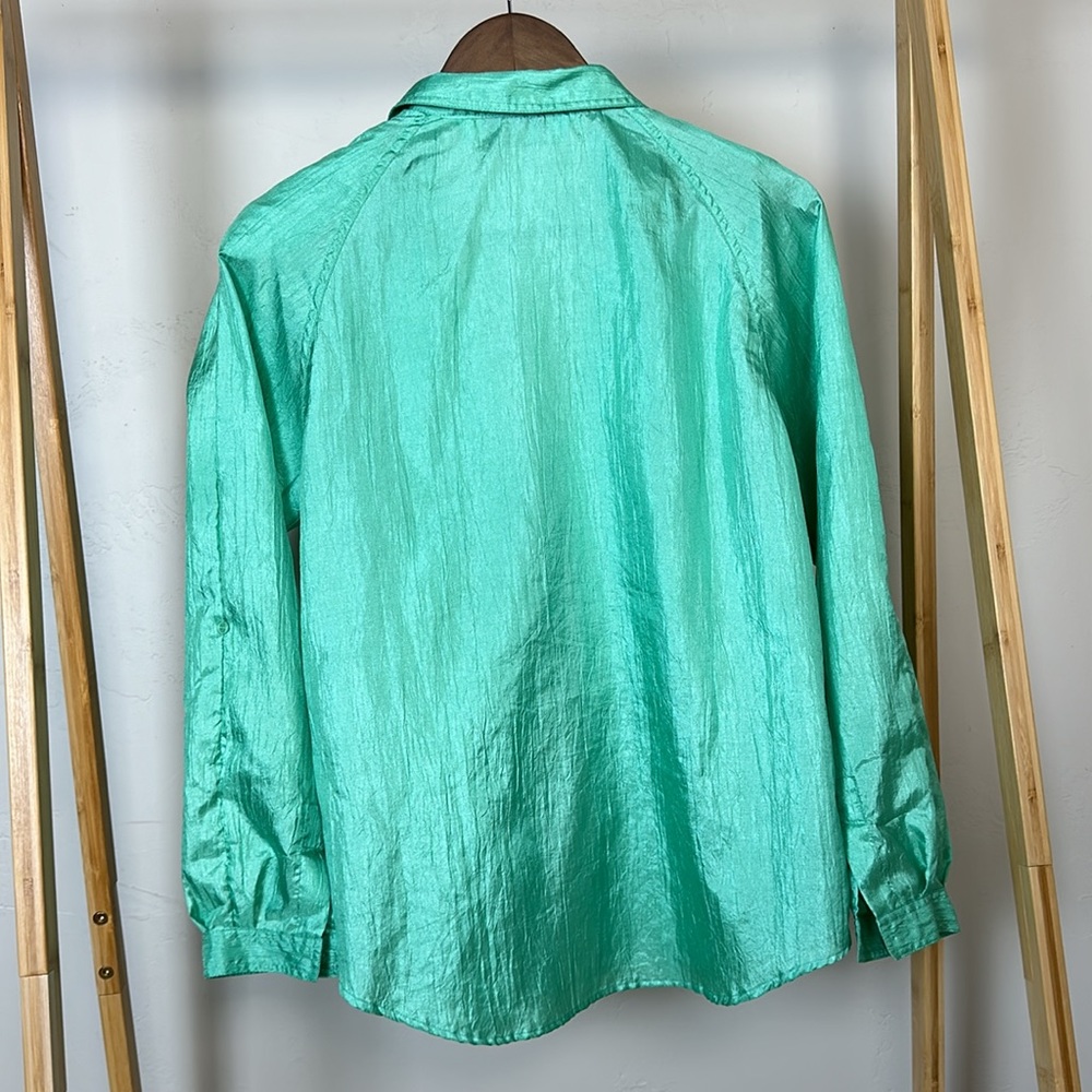 Diane Von Furstenberg shimmer vintage button up - Picture 5 of 5